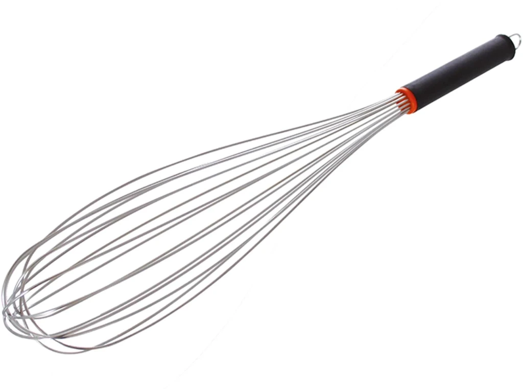 [SN170075] Edelstahl Rührbesen 50cm Griff Nylon PP schwarz