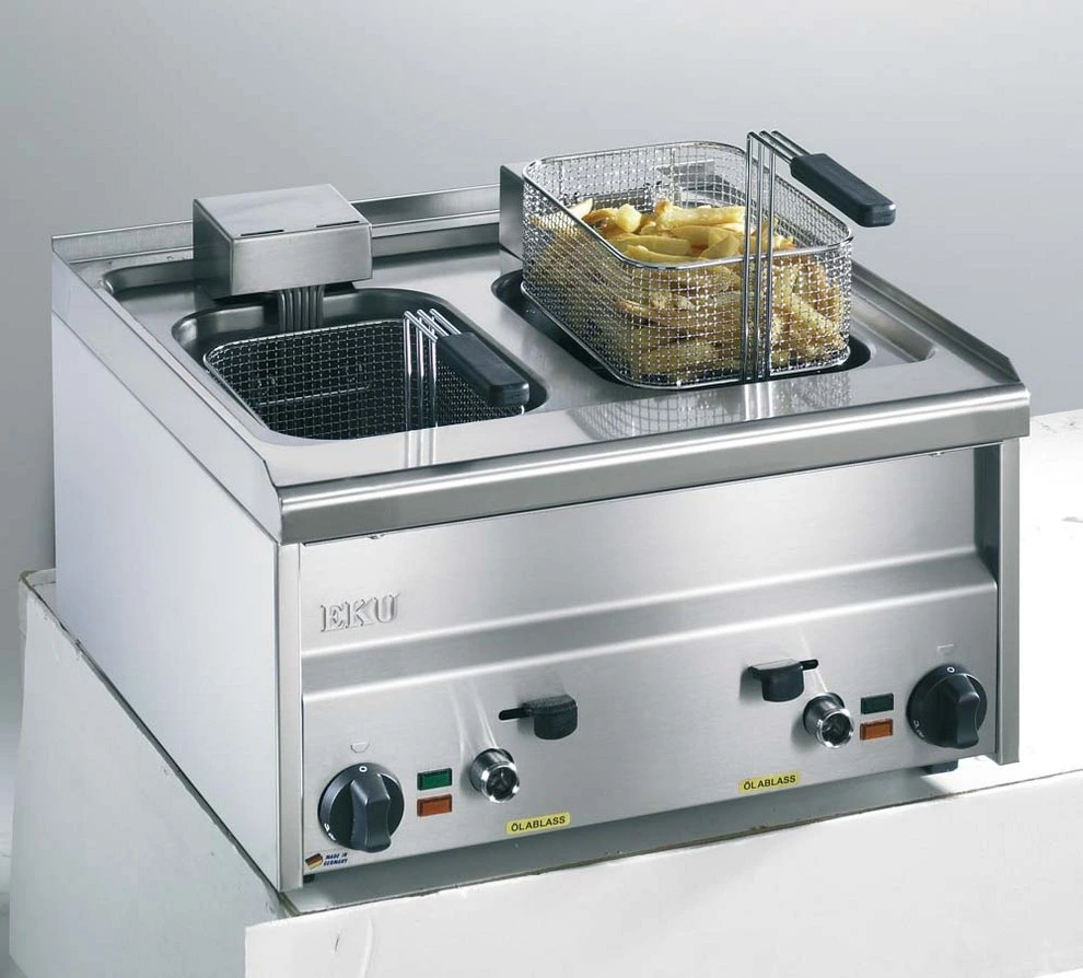 Elektro Fritteuse mit 2 Becken a 9L 18kW