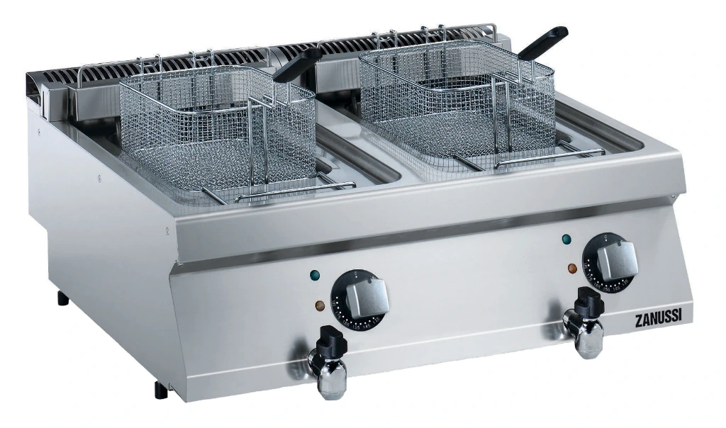 [NOR-EF7/2B12LT] Zanussi Elektro-Fritteuse Tischgerät, 2 Becken 12 l