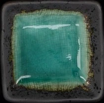 Soße quadratisch innen türkis/grau 7.3x2.8cm