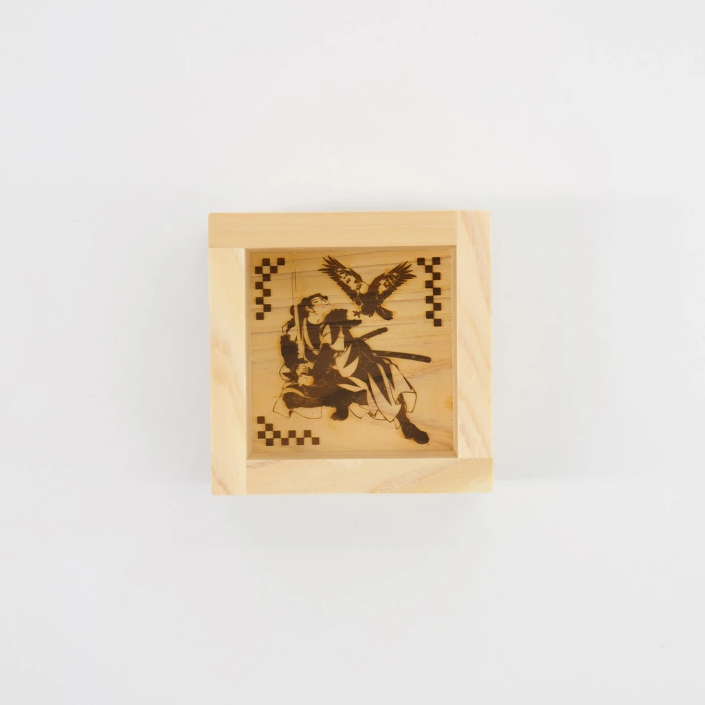 SAMURAI Holz Sake Cup quadratisch 8,5x8,5x5 Box 1/200