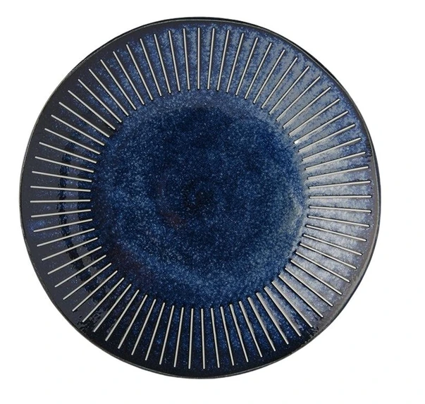Ridged Blue Teller rund D25 800ML - dunkelblau