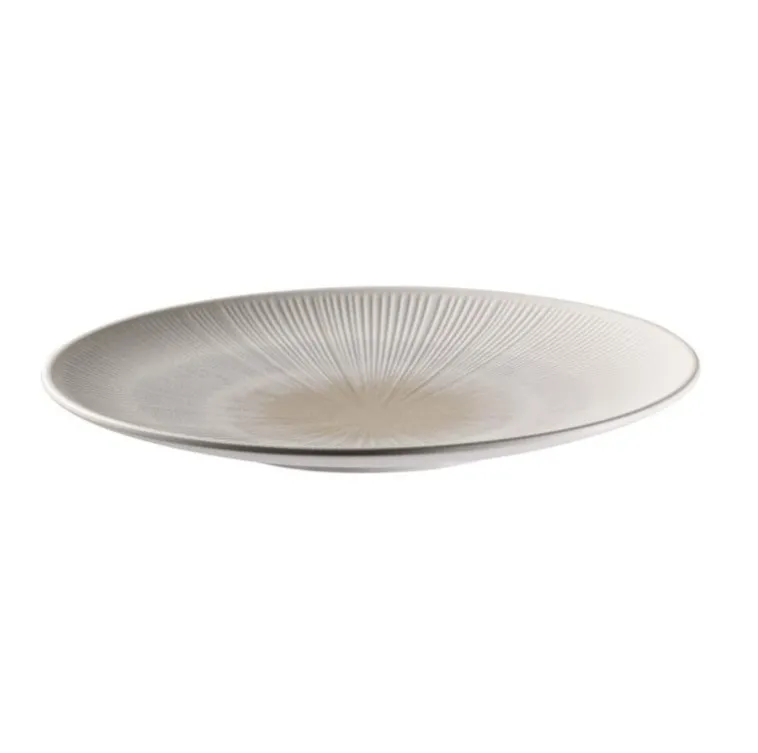 MELAMIN MILK Platte rund D33 H3,5 - weiß/beige