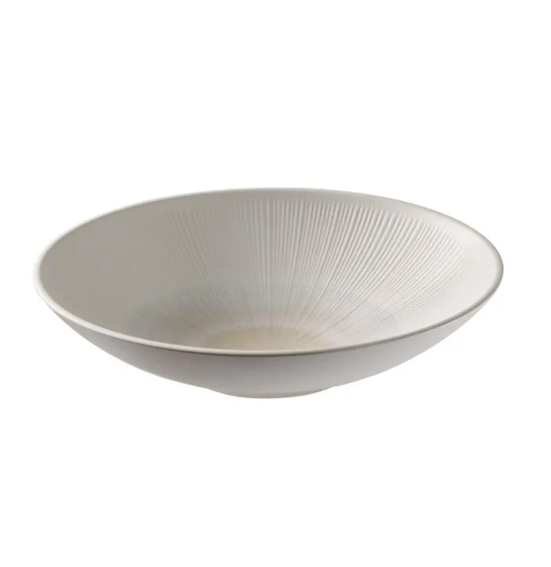 MELAMIN Schale flach D30 H7 2,2L - weiß/beige