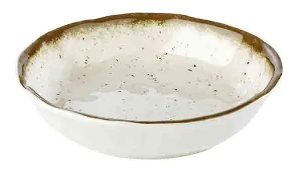 MELAMIN Schale organisch D20 H4,5 600ml - weiß/braun