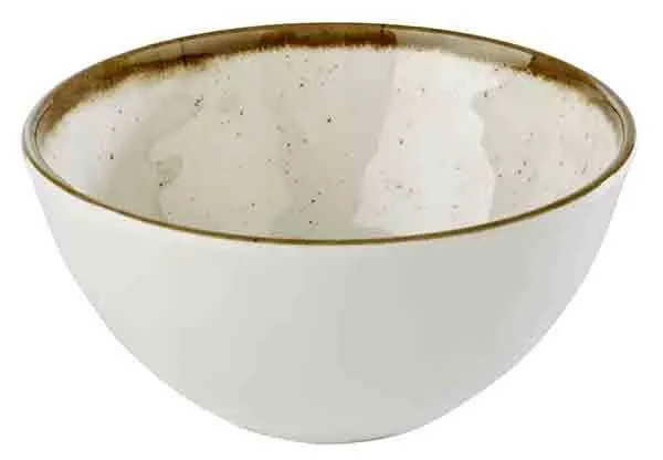 [AP84525] MELAMIN Schale hochkantig D15 H7,5 600ml - weiß/braun