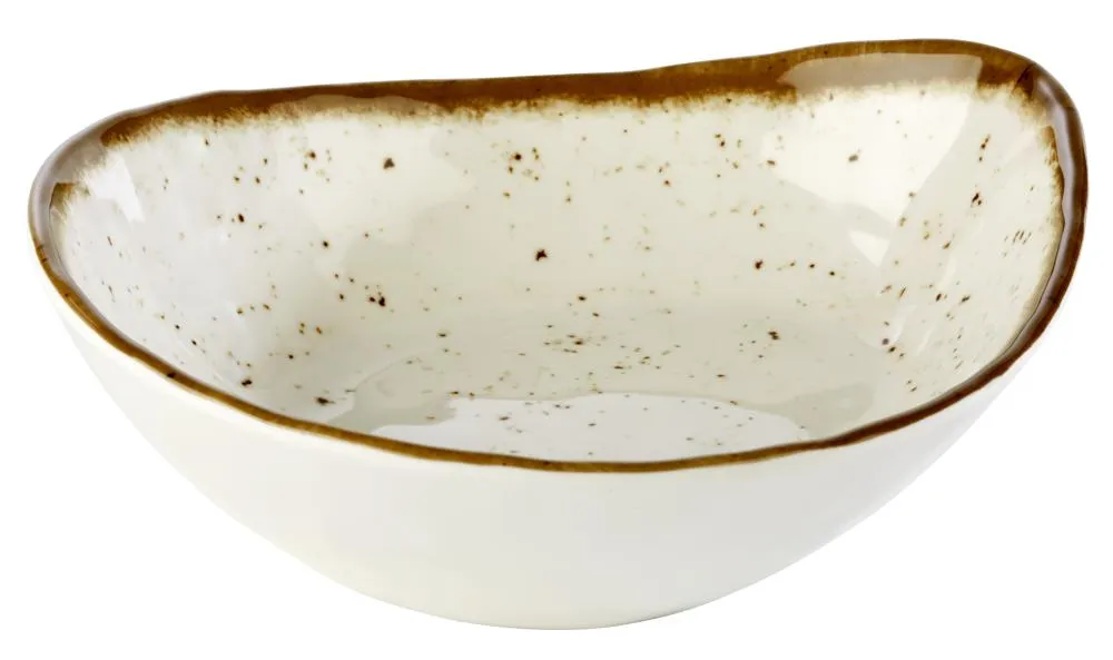 MELAMIN Schale oval 23x19x6,5 600ml - weiß/braun