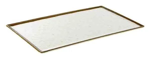 [AP84519] MELAMIN Tablett GN 1/1 H1,5 - weiß/braun