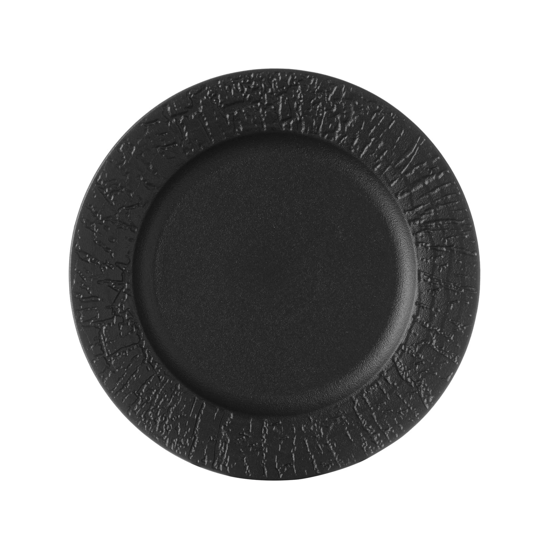 [PL767368] Teller flach rund mit Rand D27cm - schwarz