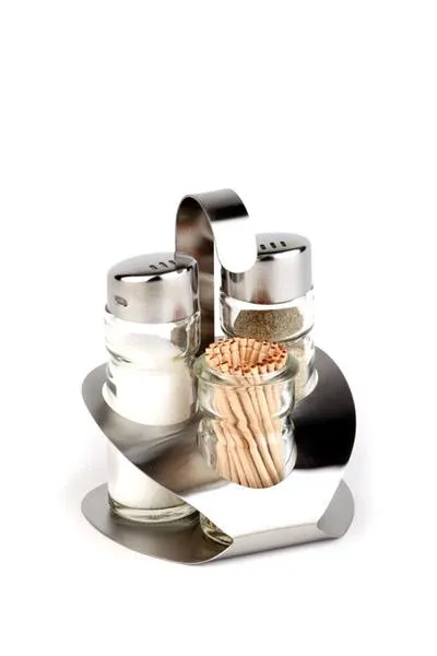 [AP40472] 4-teilig Gewürzset Pfeffer-Salz aus Edelstahl - matt