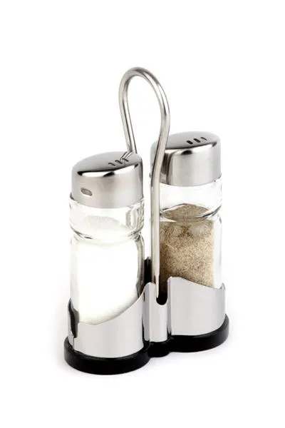 3-teilig Gewürzset Pfeffer-Salz aus Edelstahl - glänzend