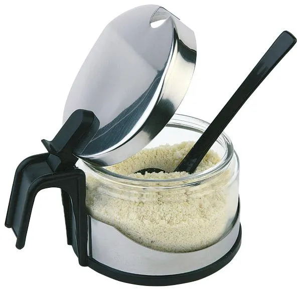 [AP40453] Gewürz Glasbehälter mit Löffel 230ml