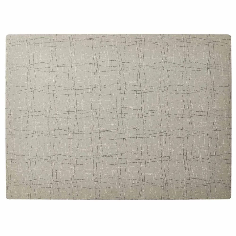 Tischmatte Silikon rechteckig 45x33cm - beige/schwarz