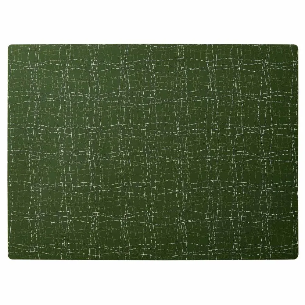Tischmatte Silikon rechteckig 45x33cm - grün/weiß