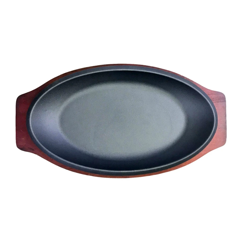 Gusseisen Teller oval 42x24,5x4 mit Ablage