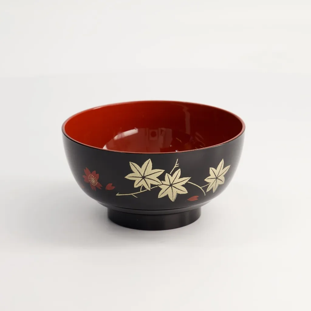 MELAMIN Blumenmotiv Schale D11,5 H6,5 - schwarz/rot Box 10/400