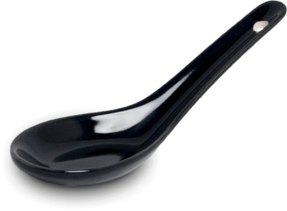 Keramik Löffel L13cm - schwarz glänzend
