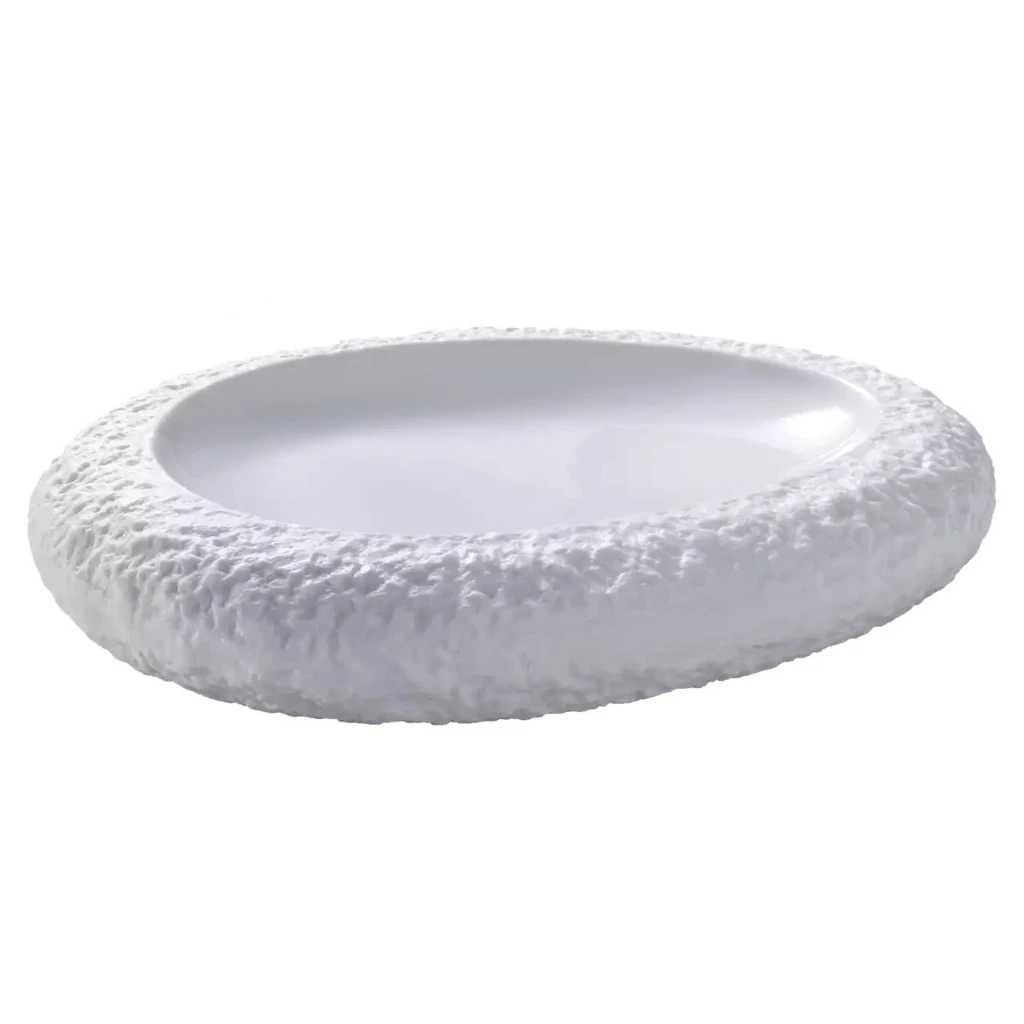 STONE Steinschale oval 23x19 H4,5 - weiß