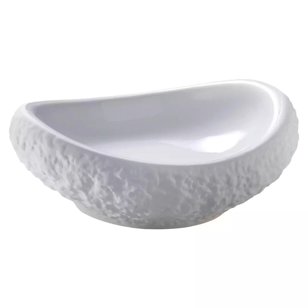 STONE Schale tief organisch 20x18cm H8,5   - weiß