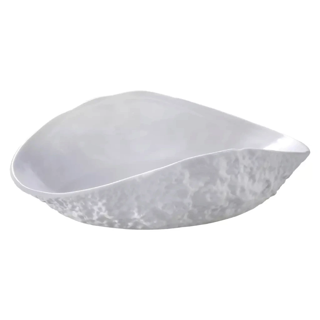 [MA535449] STONE Schale tief organisch 20x11,5cm H5,5 - weiß