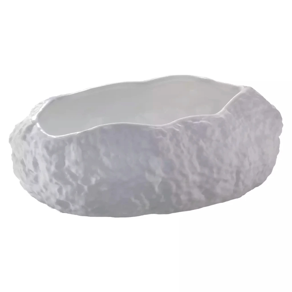 [MA535452] STONE Schale tief organisch 20,5x13cm H7 - weiß