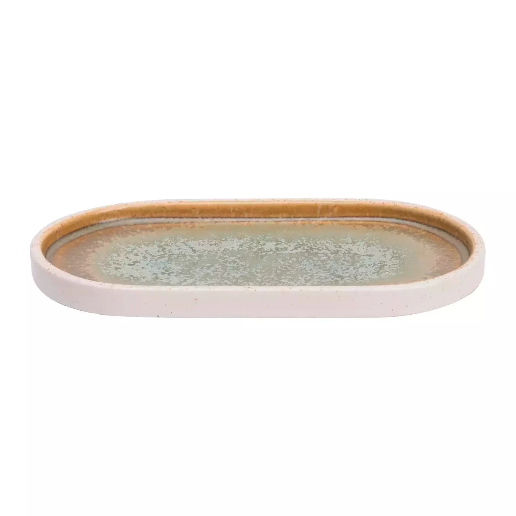 [MA535676] COCO Teller hochkantig 20,5 x 11,5 cm oval - grün