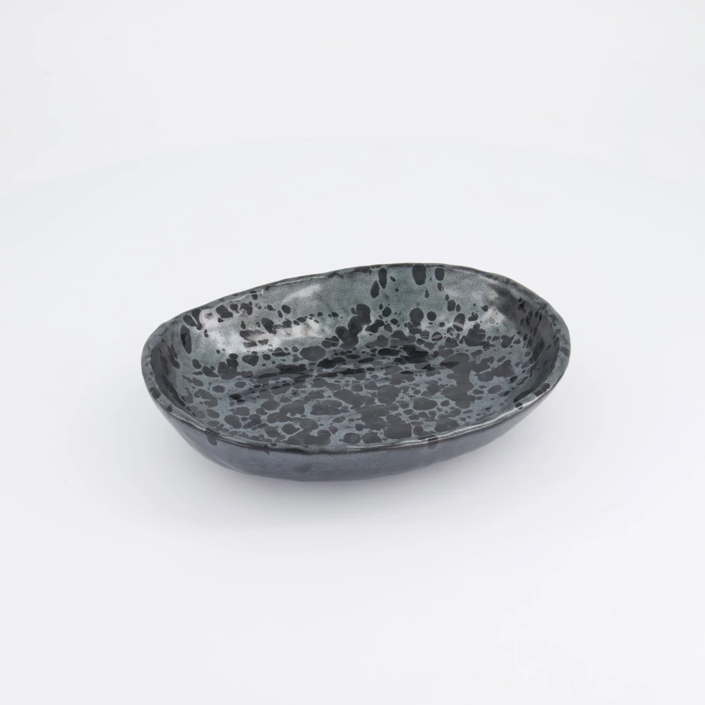 GINSAI Schale oval 22x17,5cm - schwarz