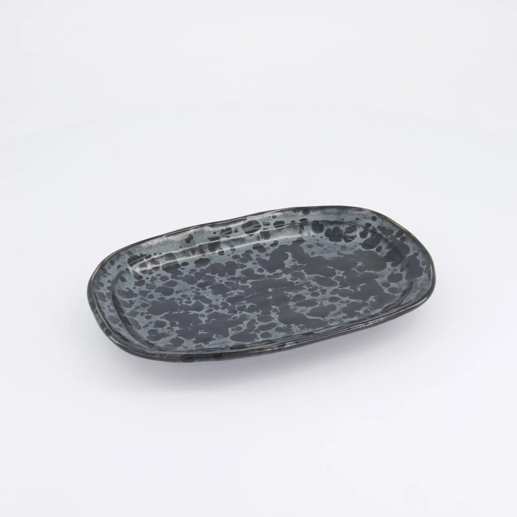 GINSAI Teller oval 26x17cm - schwarz