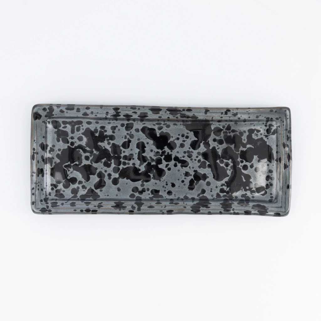 GINSAI Teller rechteckig 30x12cm - schwarz Box 6/48