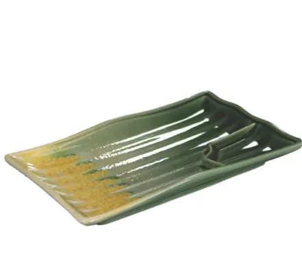 [ST-QU33522] HARU Dip-Teller 20,3x12,8x2,5 CT6 - grün/gelb