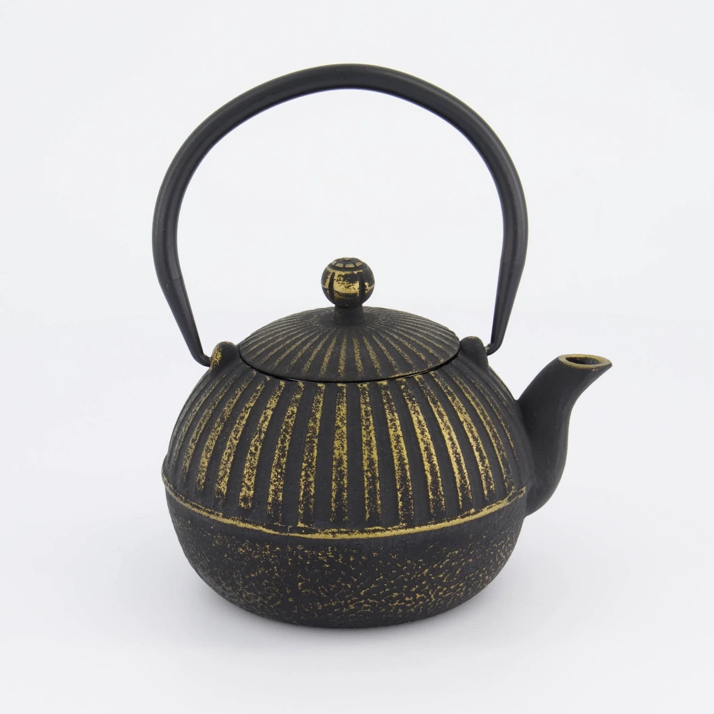 [JN33703] Gusseisen Teekanne 500ml - schwarz/gold