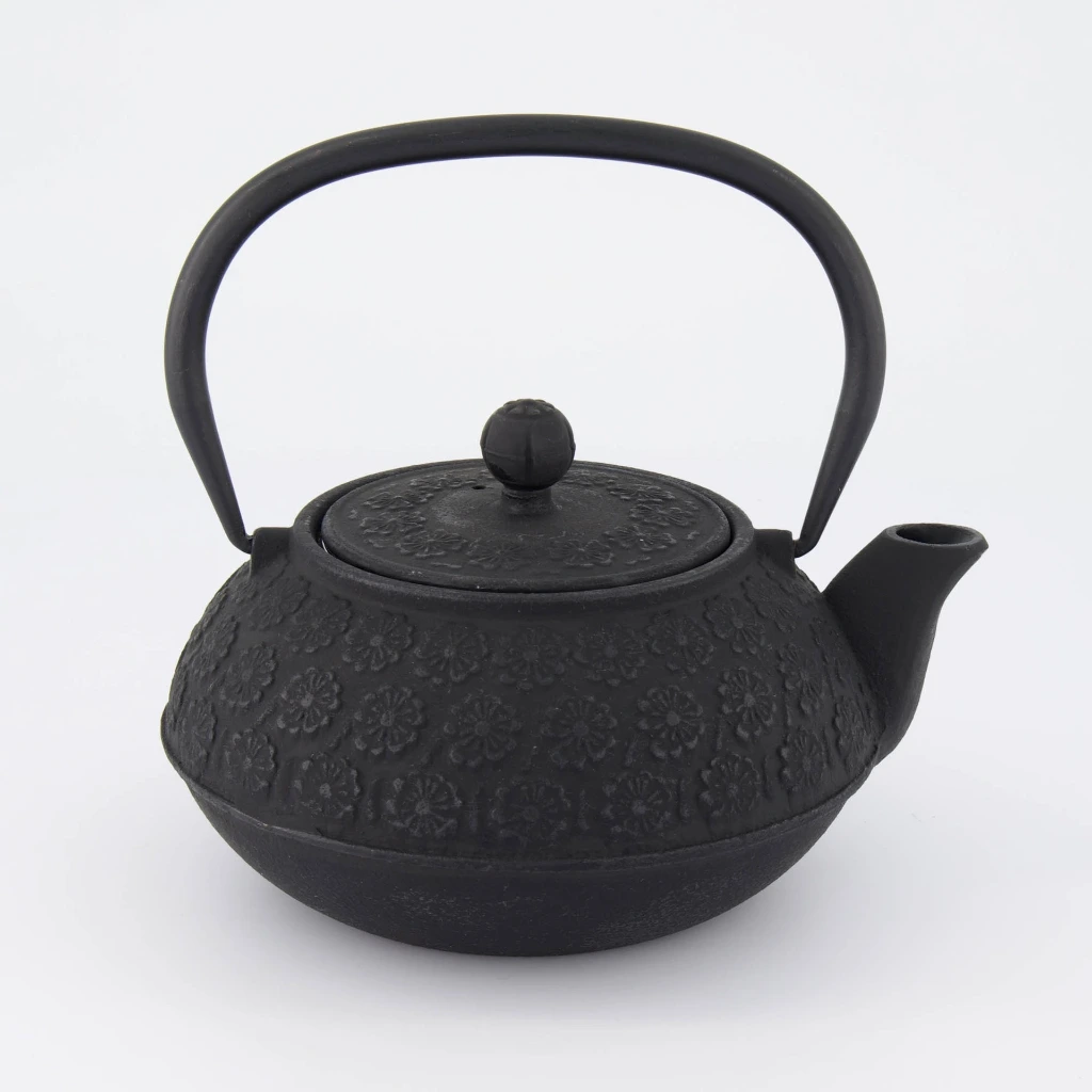 [JN34147] SAKURA Gusseisen Teekanne 900ml- schwarz Box 1/8