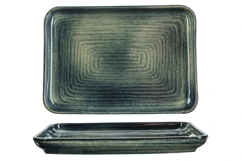 [BL7608026] MENDOZA Teller rechteckig 25,5x18x3 - grün