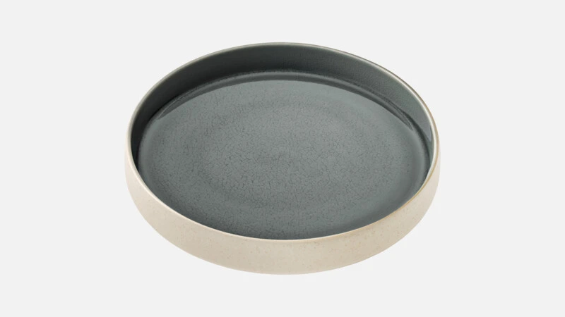 [PLG132491016151] NARA GREY Teller mit hoher Rand D24 H4 - grau