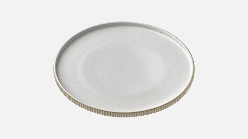 NARA WHITE Teller flach mit Rand D21cm - weiß