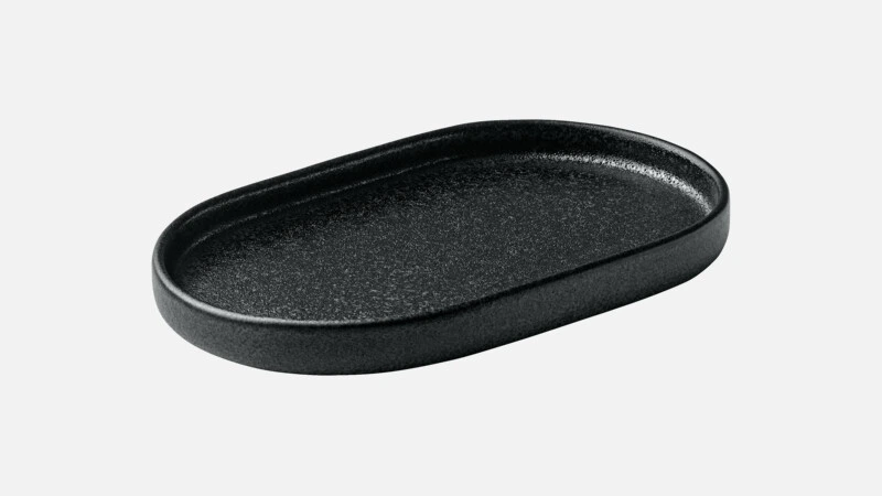 [PLG201891021090] NARA BLACK Platte oval 18x11cm - schwarz