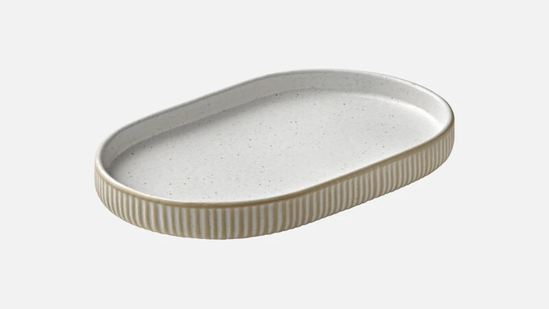 NARA WHITE Platte oval 18x11 - weiß