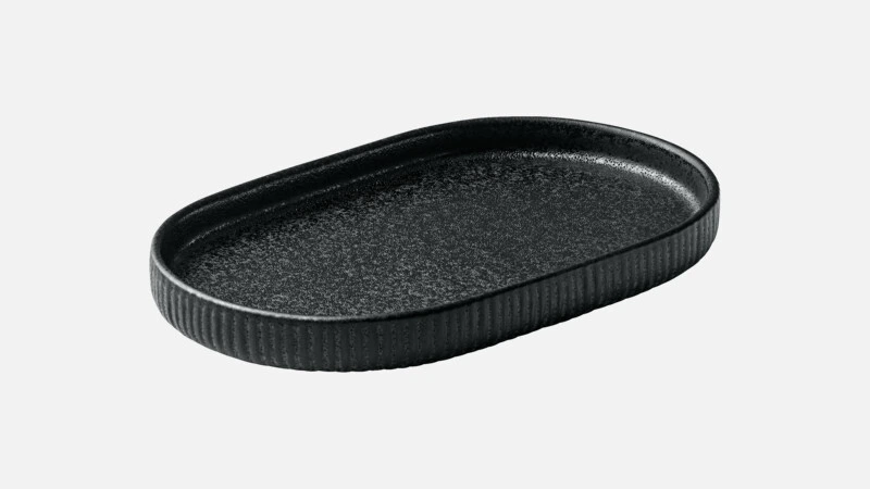 NARA Platte oval 18x11 - schwarz