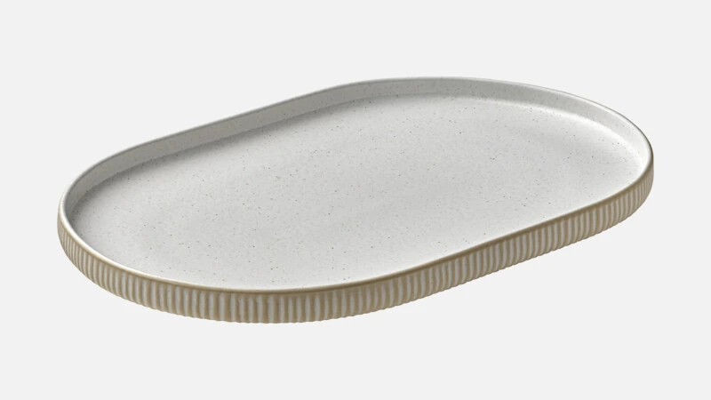 NARA WHITE Platte oval 30x20cm - weiß