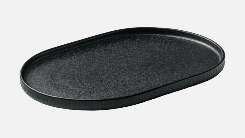 NARA Platte oval 30x20cm - schwarz