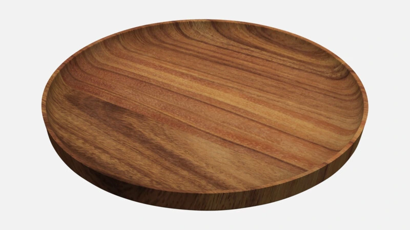 Teller flach rund 30cm aus holz