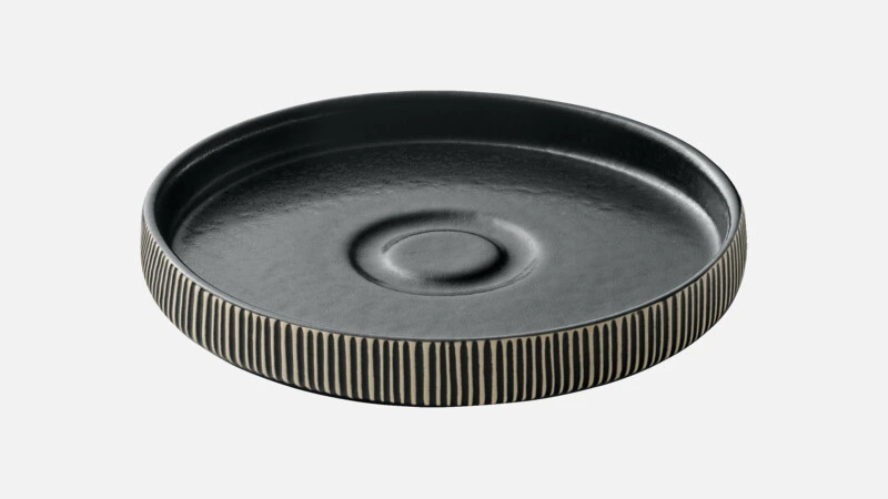 [PLG695091000628] NARA BLACK & WHITE Untertasse D15 H2,5 - weiß/schwarz