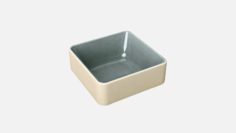 [PLG321091016151] NARA GREY Soße quadratisch tief 9x9cm - grau/beige