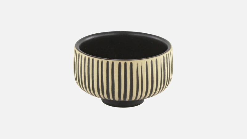 [PLG355891000628] NARA BLACK & WHITE Soße rund D8cm - schwarz/weiß