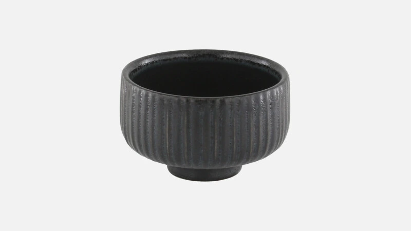 [PLG355891021090] NARA BLACK Soße rund D8cm H5 - schwarz
