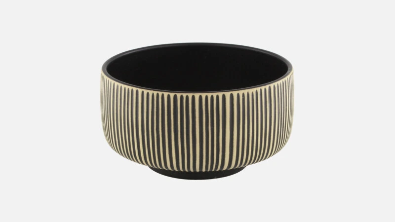 [PLG316591000628] NARA BLACK & WHITE Schüssel D15cm D8cm - weiß/schwarz