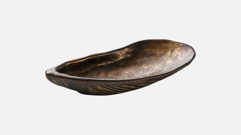 [PLG341591002623] SHELLS Teller organisch 15x7cm - bronz