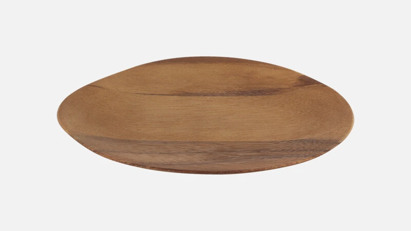 [PLG740182391] Holzteller flach asymetrisch 23x19cm - holz