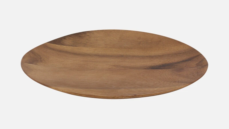 [PLG740182991] Holzteller flach asymetrisch 29x23cm - holz