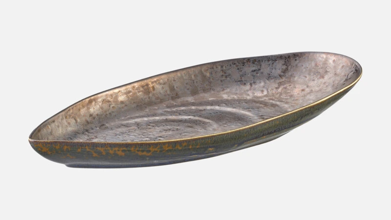 SHELLS Schale oval 31x14cm - grau